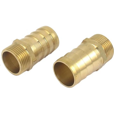 Raccord Cannelé 3/4BSP Filetage mâle vers 25 mm adaptateur droit 2 pièces