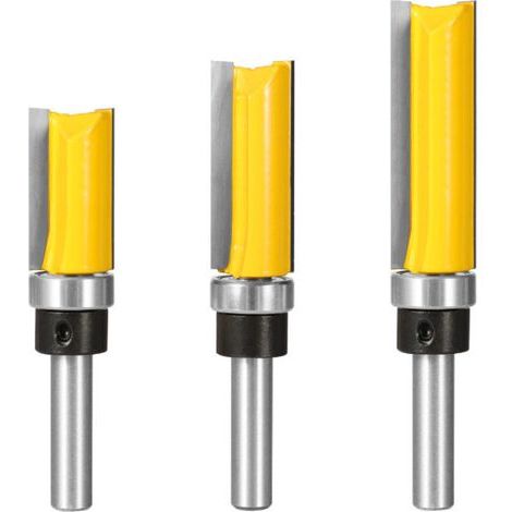pair 3Pcs 8mm Tige Fraise à Affleurer, Fraise à araser Fraise à Copier Avec Roulement Supérieur, Outils de Fraisage de Menuiserie-Fei Yu (1/5)