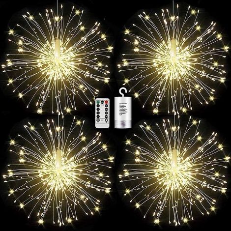 Guirlande Feu d’Artifice LED 120 LEDs, Lumières Suspendues à Piles avec 8 Modes, Décoration de Noël, Fêtes, Mariages, Fenêtres, Jardin et Extérieur (1/5)