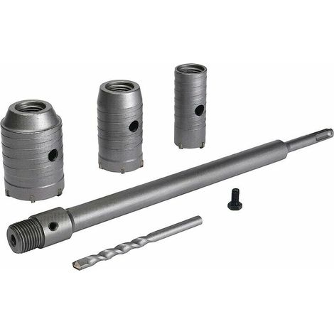 Aiperq – Set de scies à cloche 30/40/50mm – Tige d'extension 350mm – Carbure de tungstène pour béton, brique et parpaing – Compatible murs de maçonnerie (1/4)