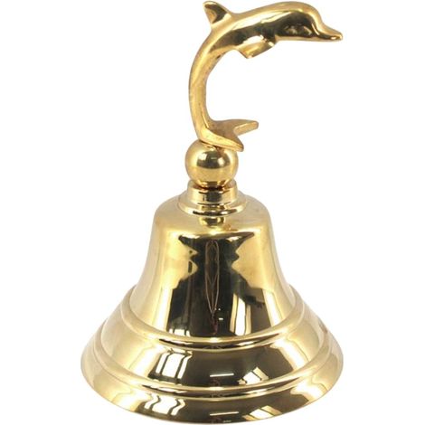 Cloche à main Dauphin en Laiton doré