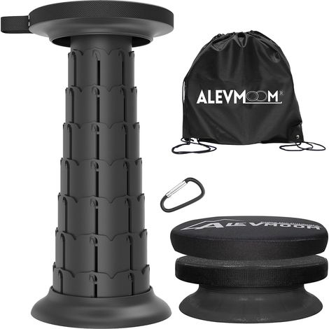 Tabouret télescopique portable avec coussin et sac de transport, pliable, réglable en hauteur de 9 à 52 cm, stable jusqu'à 200 kg, convient pour les activités de plein air et d'intérieur, la randonnée (1/5)