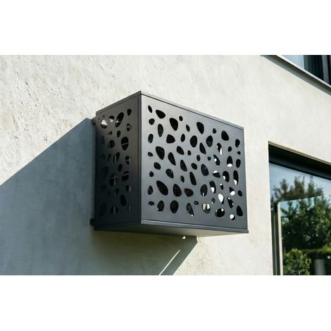 Cache clim & pompe à chaleur ANETO SUNNY aluminium gris avec face inférieure - taille S (1/5)