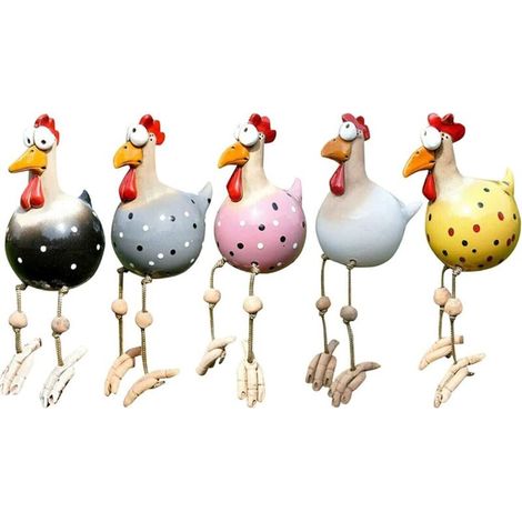 YMYNY Décoration de Jardin de Statue de Poulet en céramique, Figurine de poterie de Prise de Jardin de Figure Animale, Statue de Poule Artisanale pour Jardin, Cour, Patio et Salle de Hilde (1/5)