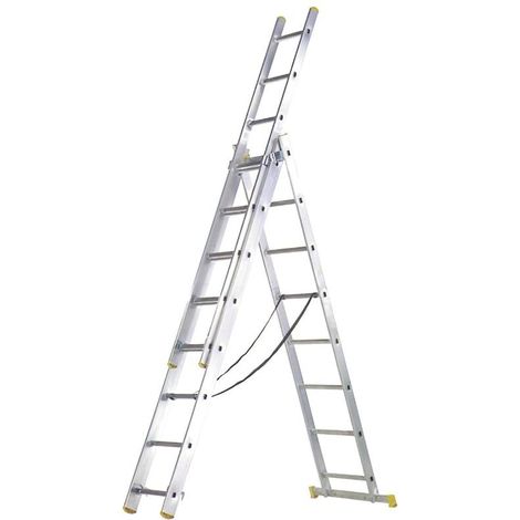 escalera aluminio 3 tramos 7+7+7 peldaños.plegable, telescópica, antideslizante, resistente. (1/2)
