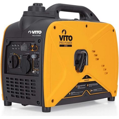 Groupe électrogène à essence 1,2 kVA – Moteur 4 temps – Autonomie 5,2 h – 230 V CA 50 Hz – Niveau sonore 88 dB(A) – Vito Pro-Power - VIGI1250 (1/5)