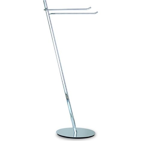 Piantana porta asciugamani ottone cromato design ovale inclinato - piantana bagno (1/2)
