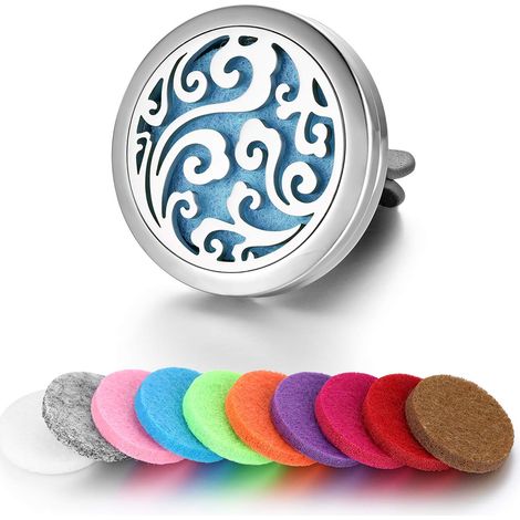 Diffuseur d'huiles essentielles pour voiture, désodorisant pour voiture essentiel, en acier inoxydable 316L avec 10 roulements de re (1/5)