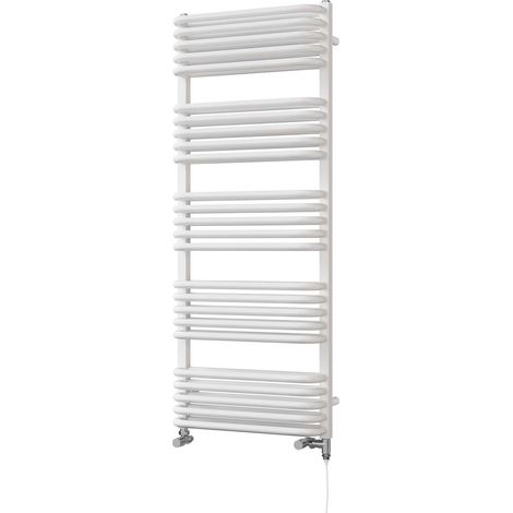 Crossmoor - White Dual Fuel Towel Rail H1269mm x W500mm Standard (1/3)