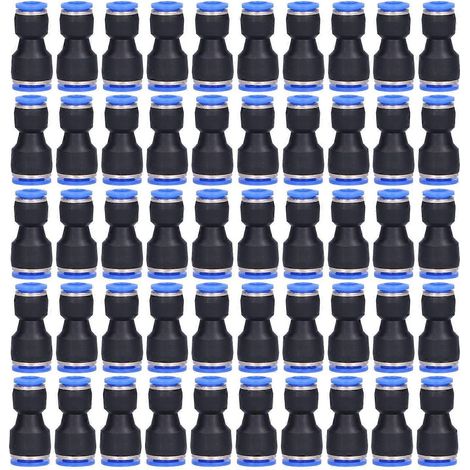 50 Stück pneumatische Reduzierverbinder, gerade Steckverbinder für P10-8-Luftschläuche