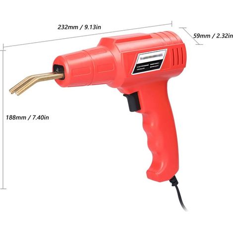 Kunststoffschweißgerät 50 W Geevorks Reparatur-Set für Risse in Kunststoffplatten, tragbares Kunststoffschweißgerät 50 W, Lieferung mit 4 Beuteln Klammern, Zange und Transportbox