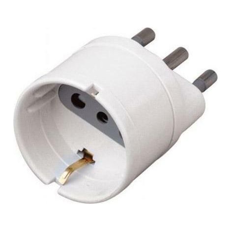 Adaptador V-TAC con toma Bipasso/Schuko de 10 A y enchufe de 16 A, color blanco