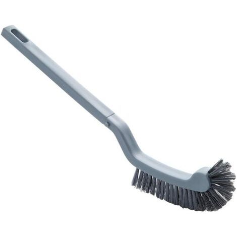 Scopa da bagno in plastica, curva, con manico lungo, robusta, per disinfezione e pulizia, accessorio da bagno – grigio