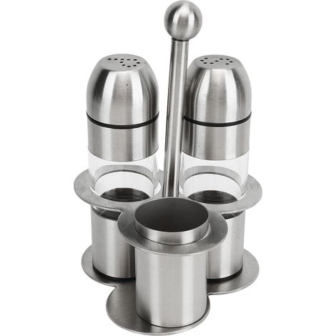 Ensemble de 2 flacons à épices en acier inoxydable, 1 pot à épices, rechargeable et antirouille, de qualité alimentaire. (1/5)