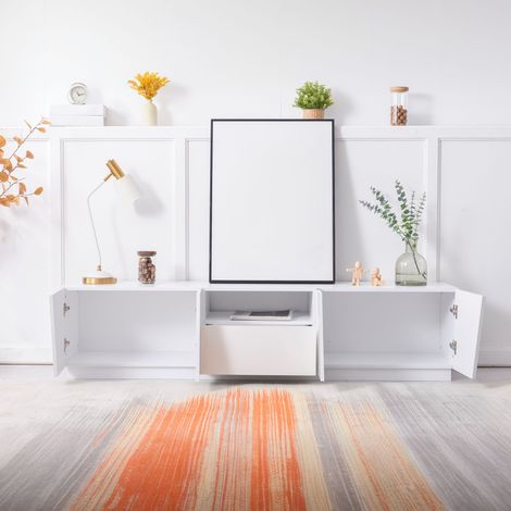 Meuble TV moderne 170 cm, style patchwork diagonal. (1/5)