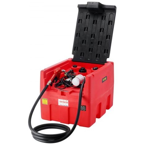 Réservoir Diesel Portable, 182 L, Cuve de Ravitaillement Carburant, Pompe de Transfert 12 V, 40 L/min, Tuyau 4 m, Buse Ravitaillement Auto, pour Véhicules Appareils Agriculture Industrie, Orange (1/4)
