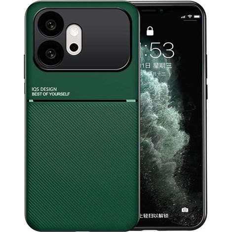 Coque pour Honor 600 5G, Grâce Exquis Mode Texture Doux Étui, Premium Très Mince Antichoc Antidérapante TPU + PU Bumper Silicone Housse. Vert (1/5)