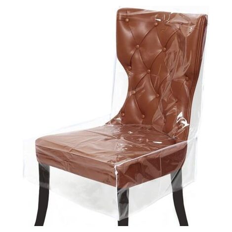 Dining Chair Covers, 2 Pack Clear Plastic PVC Dining Chair Covers Waterproof Dustproof Anti-Scratch Dining Chair Covers (1/5)