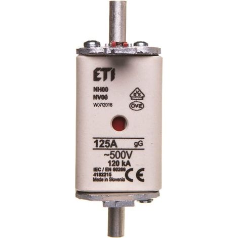FUSIBLE KOMBI NH00 125A GG/GL 500V WT-00 004182215 ETI-POLAM 38895353669