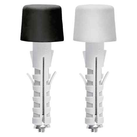 TASSELLO CON FERMAPORTA 'AY' Ø 12x45 mm - Colore nero Ø 30 mm - 25 pezzi- TECFI