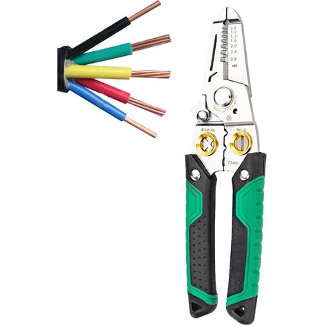 Herramienta para crimpar cables eléctricos, pelacables, herramienta de bobinado multifunción, alicates de conexión eléctrica, cortador de cables eléctricos (1/5)