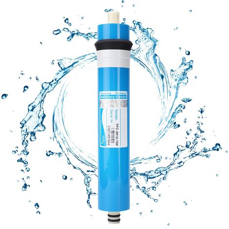 Ortviai Filtre à membrane d’osmose inverse pour système d’eau domestique – 100 GPD, haute performance, précision 0,0001 µm (1/3)