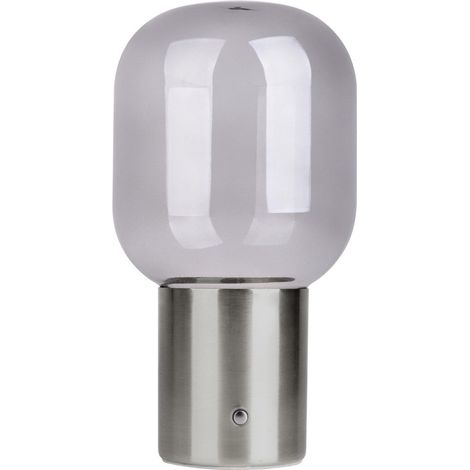 Lampe de table sans fil rechargeable LED tactile en métal chromé et verre, hauteur 25 cm - PANGIVO (1/5)