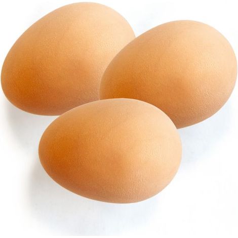 3 œufs factices en gomme pour poule CHICK'A