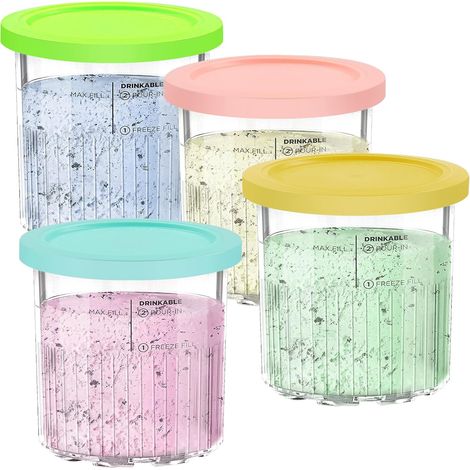 1 Pot glace 24oz compatible NC501, couvercle inclus, rose, lave-vaisselle, pour machine à glace(Troisième trimestre : septembre) (1/5)