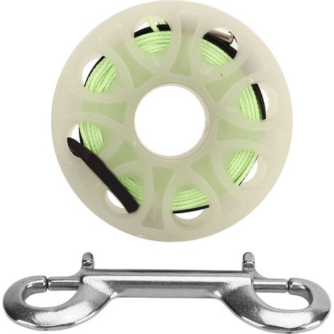 Spool de Ligne Plongée Lumineuse 30m Vert Fluorescent avec Crochets Double Tête-KZQ (1/5)