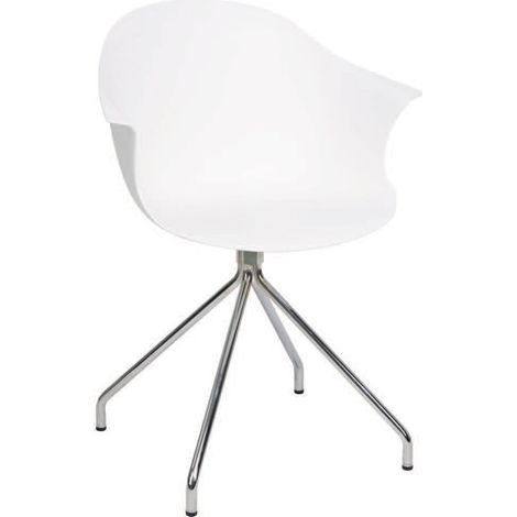 Sedia Moderna 53x61,5x80 cm in Metallo e Polipropilene Bianco (1/5)