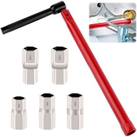Pair Outil pour L'installation de Robinets 8-12 mm, Clé à Robinet, Robinet D'évier Clé, Rouge (1/5)