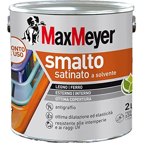 MAXMEYER Smalto a solvente per ferro e legno satinato MARRONE R8016 2 L (1/4)