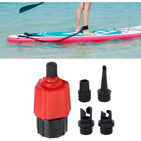 Adaptateur de Valve à Air pour Bateau, Convertisseur de Pompe à Air pour Kayak, Bateau Gonflable, Radeau et Paddleboard (Connecteur 1) Rouge