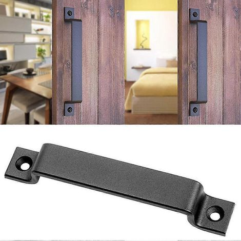 Poignée de porte de grange lisse en acier pour abris de jardin, placards, extérieurs, intérieurs et garages (1 pièce). (1/2)
