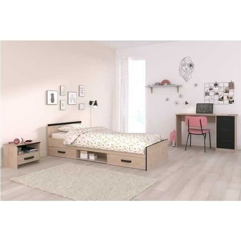 Parisot Zodiac Komplettzimmer für Kinder Eiche Schwarz 90x200 (1/3)