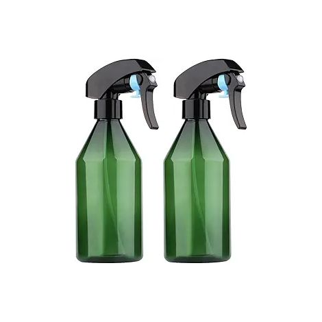 Plant Mister Spray Bottle, 2Pcs 10oz Fine Mist Plant Atomizer Watering Sprayer Bottle for Gardening Cleaning Solution with Top Pump Trigger Water, Green (1/5)