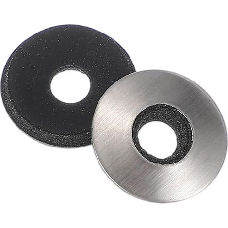 Rondelles D'Étanchéité En Néoprène, 4.8x14x2.5mm Rondelles D'Étanchéité Collées EPDM 304 Joint En Acier Inoxydable Avec Support En Caoutchouc Pour Vis Argenté, Lot De 50 (10) (1/5)