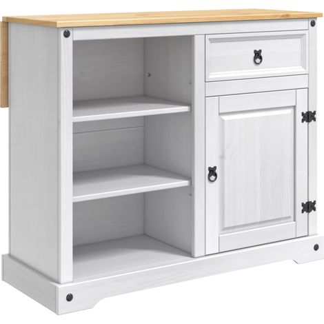 Küchentrolley 2 pcs Weiß und Honigwachs 112 x 70 x 91,5 cm vidaXL