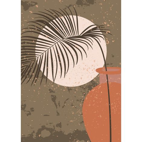 Papier peint panoramique - Feuille Boho - 130 cm x 184 cm (1/2)