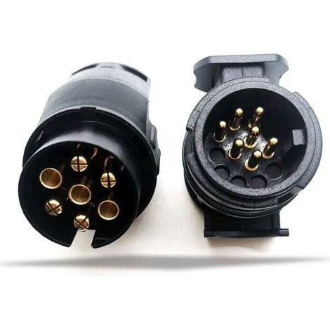 13/7 Neue Version 13-Pin auf 7-Pin Anhängerkupplungsadapter für 13-Pin Pkw-Anhänger, 2er-Pack Schwarz (1/4)