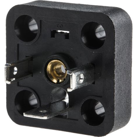 Connecteur pour électrovanne, Mâle, 2P+E, Traversant 10A, 250 V c.a. ( Prix pour Paquet de 5 ) (1/2)