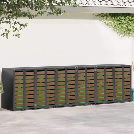 Wagenmüllbehälter für 6 Behälter 408 x 77,5 x 115,5 cm Stahl