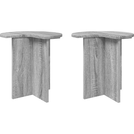 Side Table 2 pcs Grey Sonoma Ø 39 x 38 cm Engineered Wood vidaXL