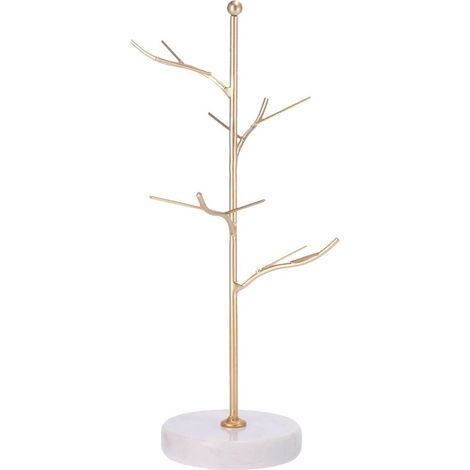 Ad Trend Portagioie in Ferro con Base in Marmo H 22,5 cm – Organizer Gioielli da Tavolo (1/2)