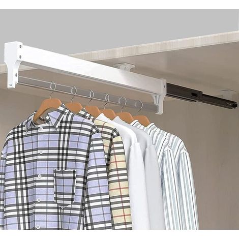 Tringle de Garde-Robe Extensible Extensible Rail de Cintre Rail de vêtements réglable de Garde-Robe (Size : 350mm) (1/5)