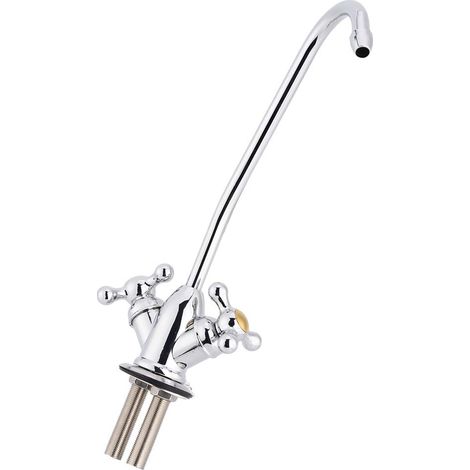 Doppelschulterhahn für 1/4"-Filtration – Zinklegierung und Chrom – 28 cm, Silber (1/5)