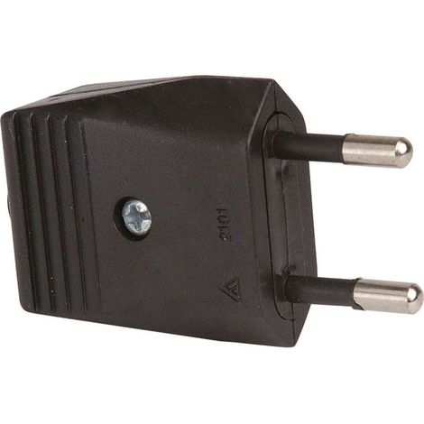 Prise Europlug à 2 Broches Sans Terre, 10a 250 V, Prise Droite, Noire