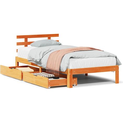 Maison Exclusive - Giroletto Cassetti Marrone Cera 100x200 cm Legno Massello Pino