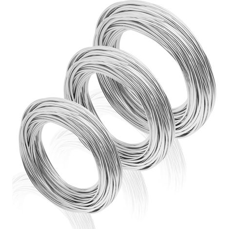 rollos de alambre de aluminio, 30 m de alambre flexible de aluminio para manualidades, alambre de acero inoxidable para la fabricación de joyas, embalaje, modelismo y escultura (1 mm, 1,5 mm, 2 mm). (1/5)